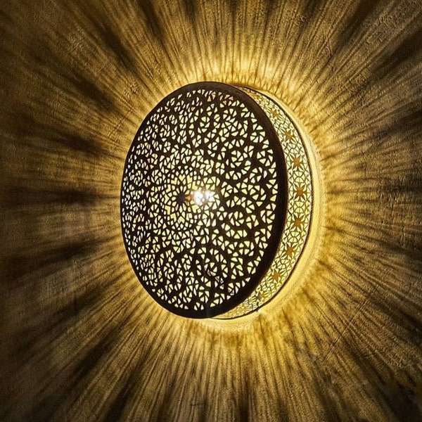 Marokkanische Wandlampe, maurische Wandleuchte, marokkanische runde Beleuchtung, moderne Beleuchtung, Wohndeko, marokkanische Wandleuchte, Wandleuchte