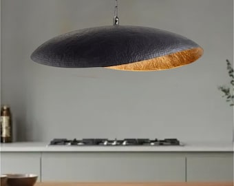 Moroccan Pendant Light Hanging Lamp – Handmade Brass Ceiling Light – Adjustable Cord & Chain – Kitchen, Dining Room, Living Room Lighting