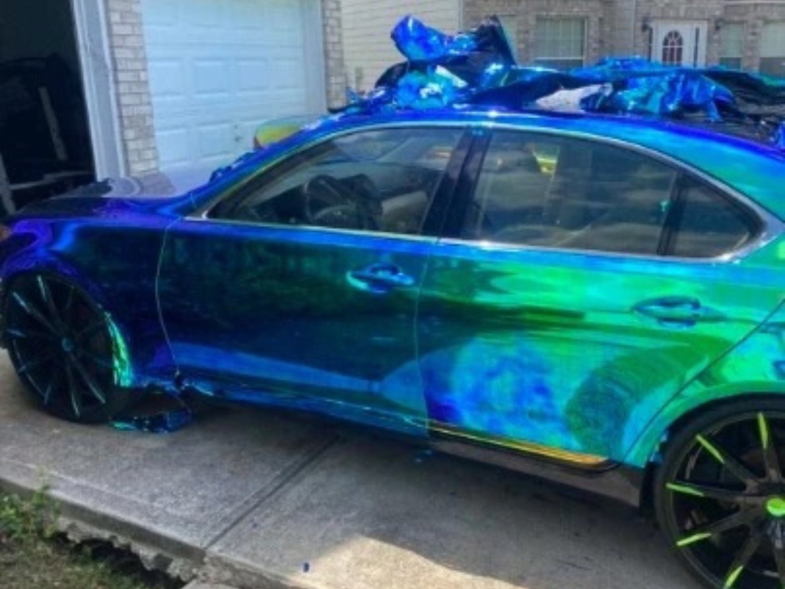 Blue Green Neochrome Car Wrap Etsy
