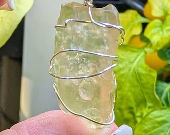 Libyan Desert Glass Pendant ~Tektite ~ High Vibration ~ Channeling ~ Impact Glass ~ Extraterrestrial