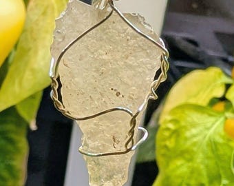 Libyan Desert Glass Pendant ~Tektite ~ High Vibration ~ Channeling ~ Impact Glass ~ Extraterrestrial