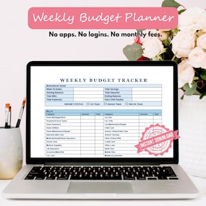 Weekly Budget Planner Template for Single Parent, Bill Tracker, Child Support Income, Digital Download
