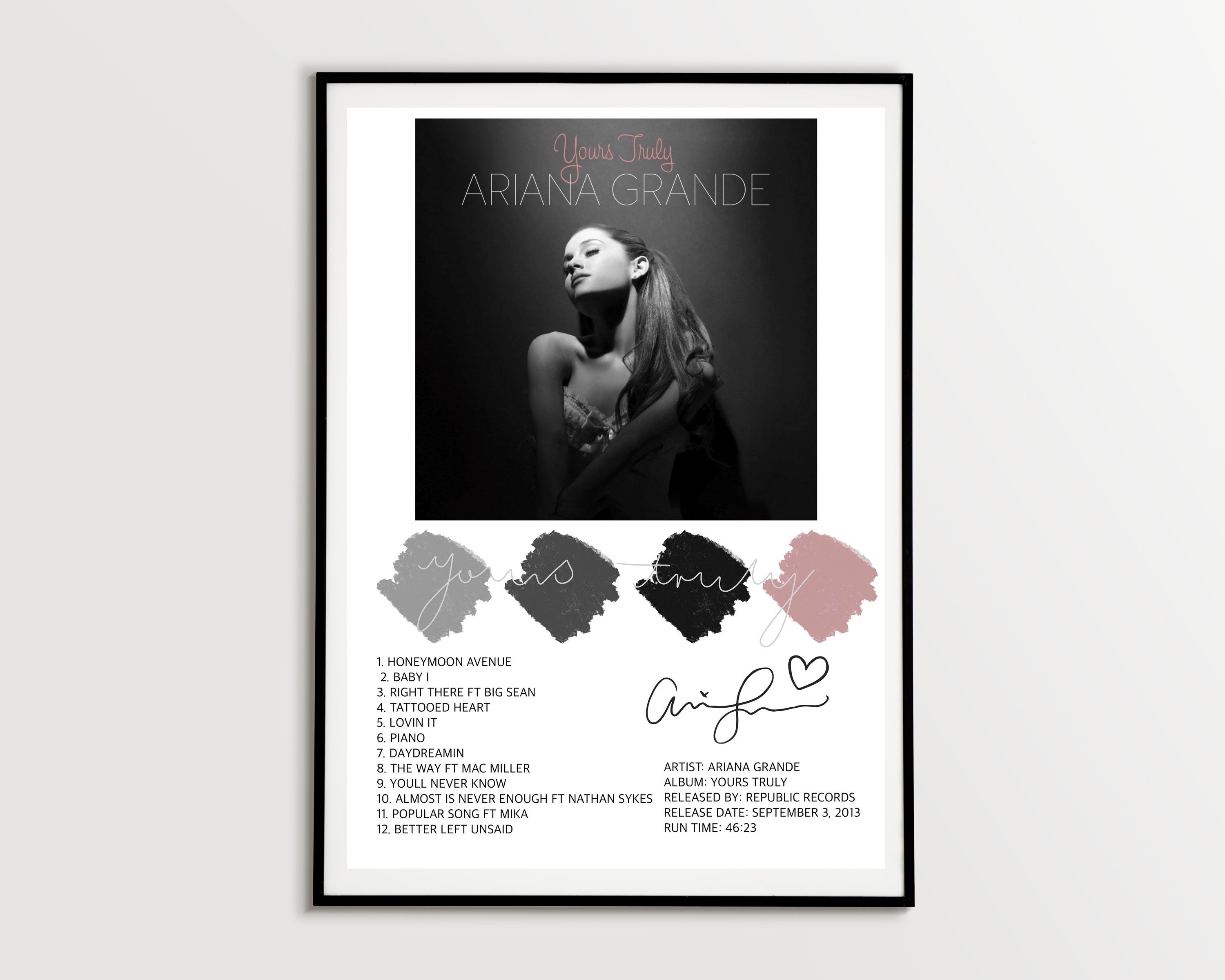 Original Ariana Grande Yours Truly Album Print Ariana Grande Etsy