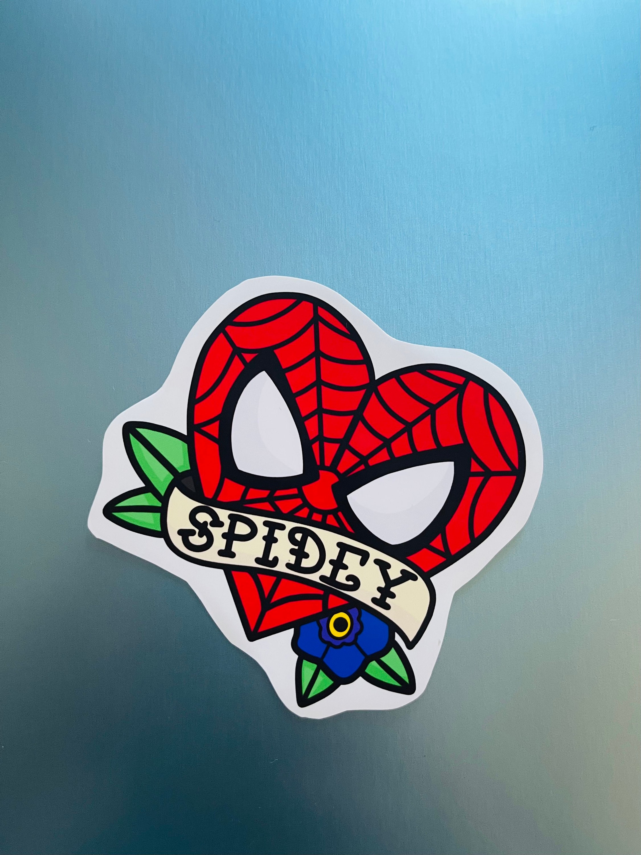 Spiderman Tattoo Heart Vinyl Sticker Spiderman Sticker Etsy