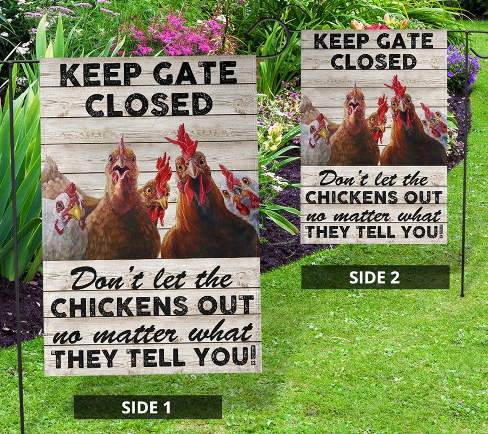 Keep Gate Closed Don't Let The Chickens Out No Matter What Etsy