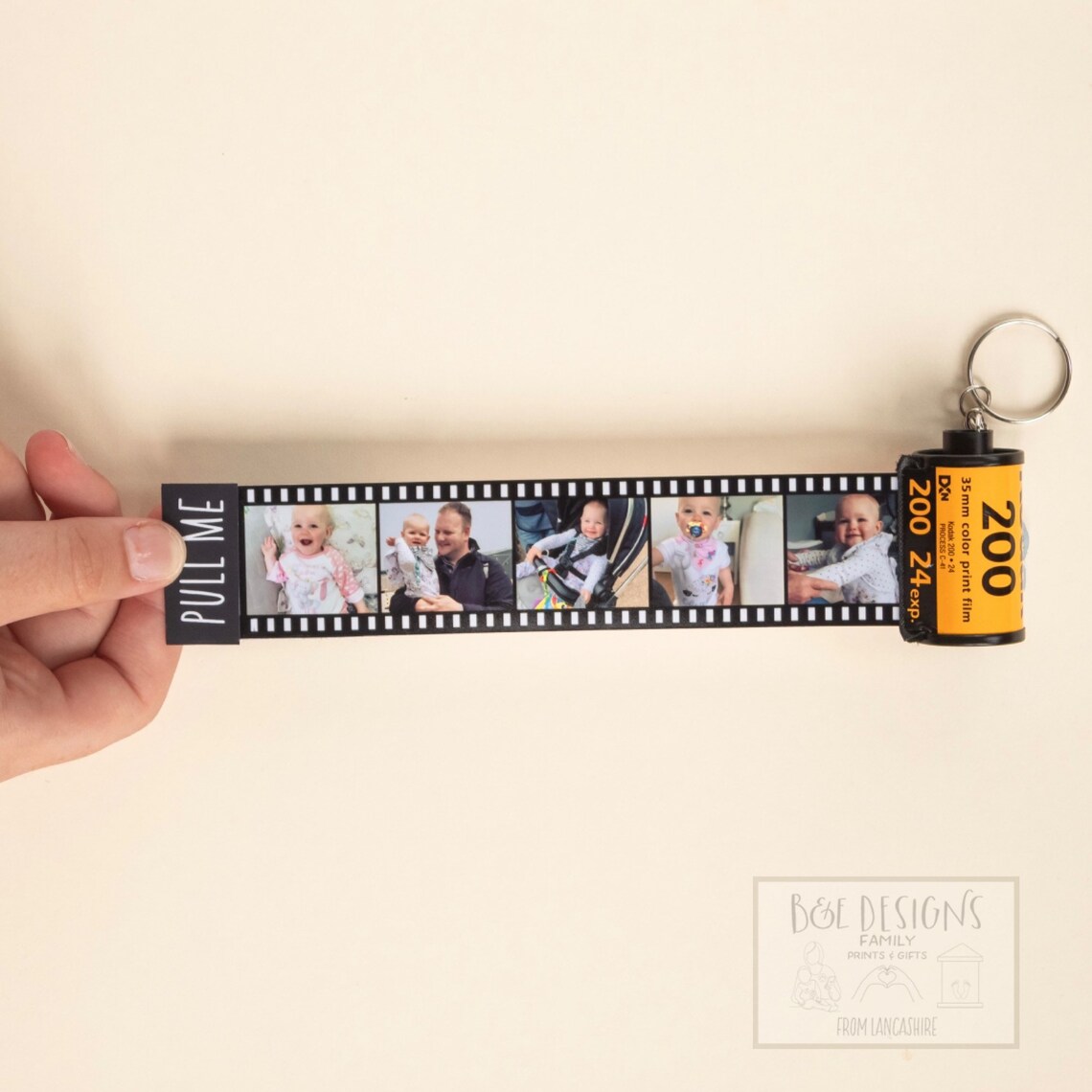 Film Reel Gift Film Roll Keychain Personalised Picture Etsy