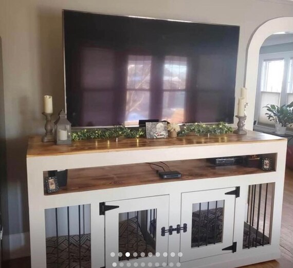 Double Entertainment Center Dog Crate Etsy