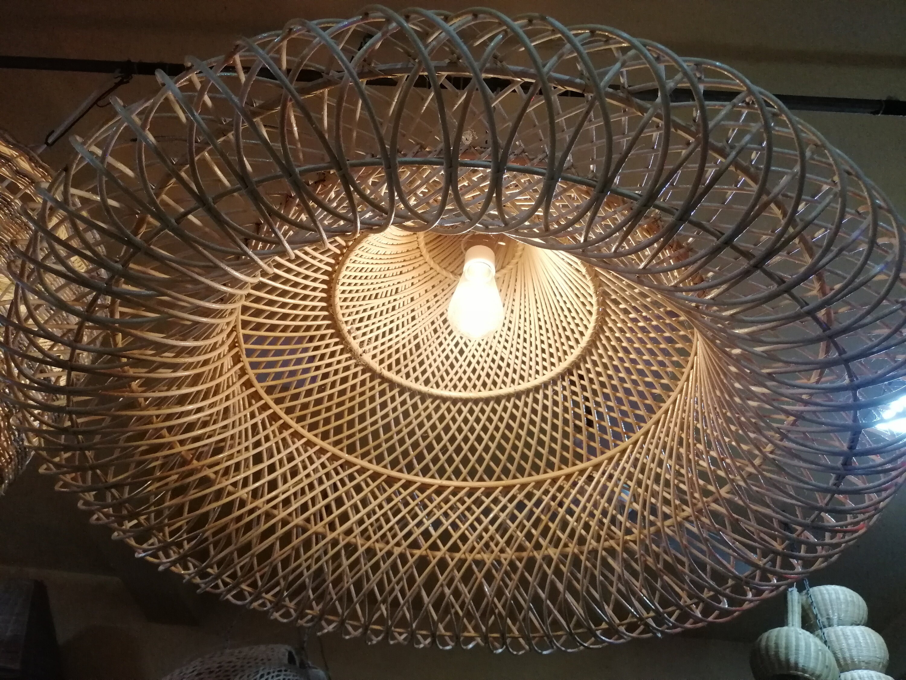 Wall deco Lamp shade Natural Cane arts Cane wall Lamp Etsy