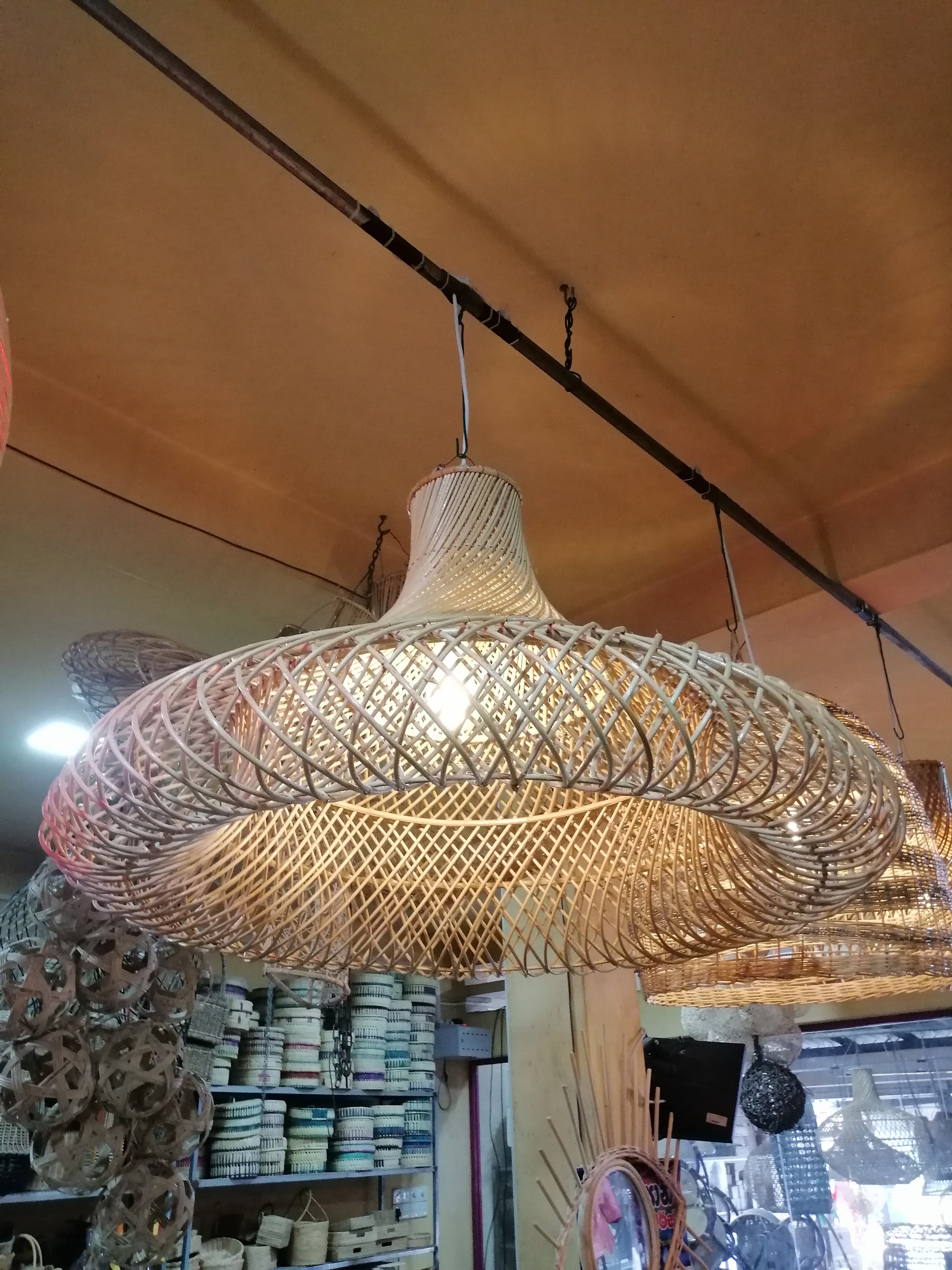 Wall deco Lamp shade Natural Cane arts Cane wall Lamp Etsy