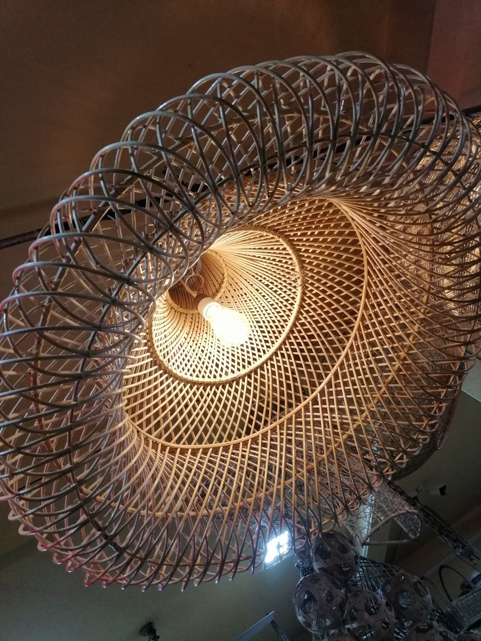 Wall deco Lamp shade Natural Cane arts Cane wall Lamp Etsy