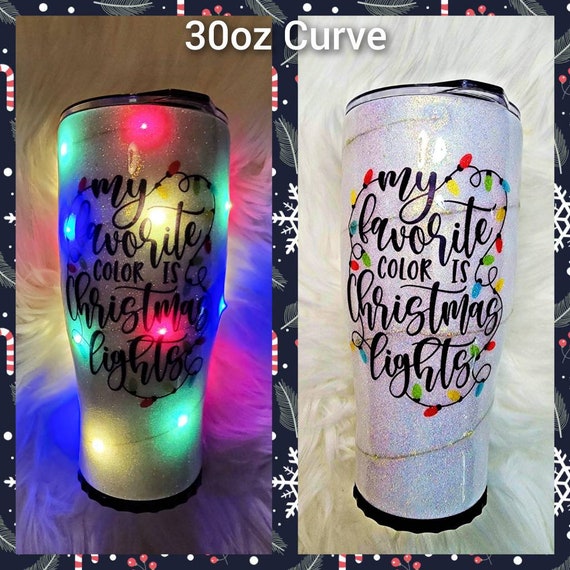 Sister Novelties Set of 2 Reusable Coffee Cups with Lids, Light Up Christmas Tumbler, Plastic Cups with Lids and Straws, Tumbler Cups with Lids