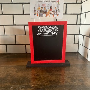 Bob’s Burgers Inspired Burger of the Day Chalkboard Burger Board Black Base