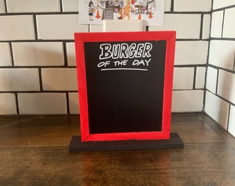 Bob’s Burgers Inspired Burger of the Day Chalkboard Burger Board Black Base