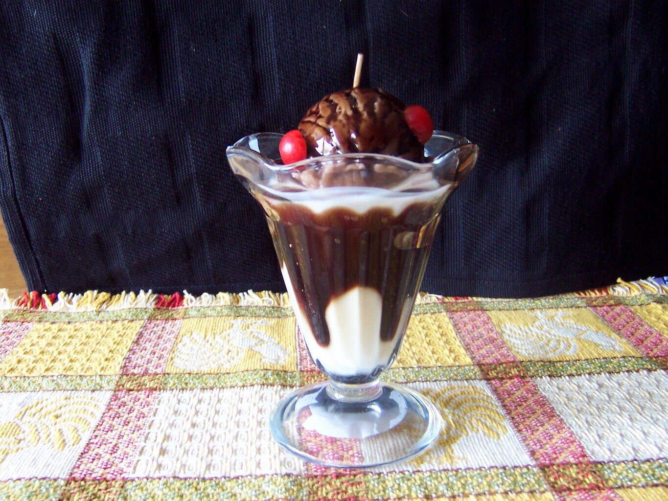 Chocolate Vanilla Ice Cream Sundae Candle. Etsy