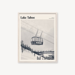Heavenly Mountain Lake Tahoe California Ski Poster