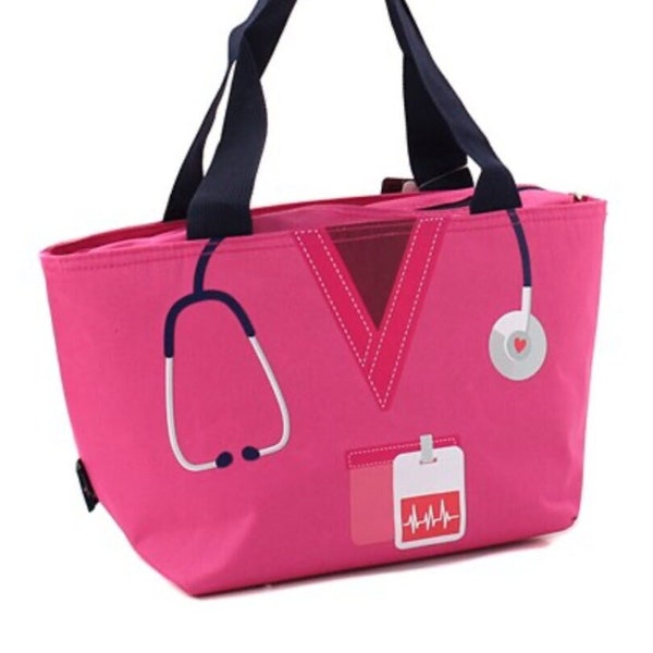 Nurse Insulated Lunch Bag, Personalized,  Lunch Tote Bag, Nurse Gift, Canvas Lunch Bag, Embroidered Lunch Bag, Monogram Bag, Graduation Gift