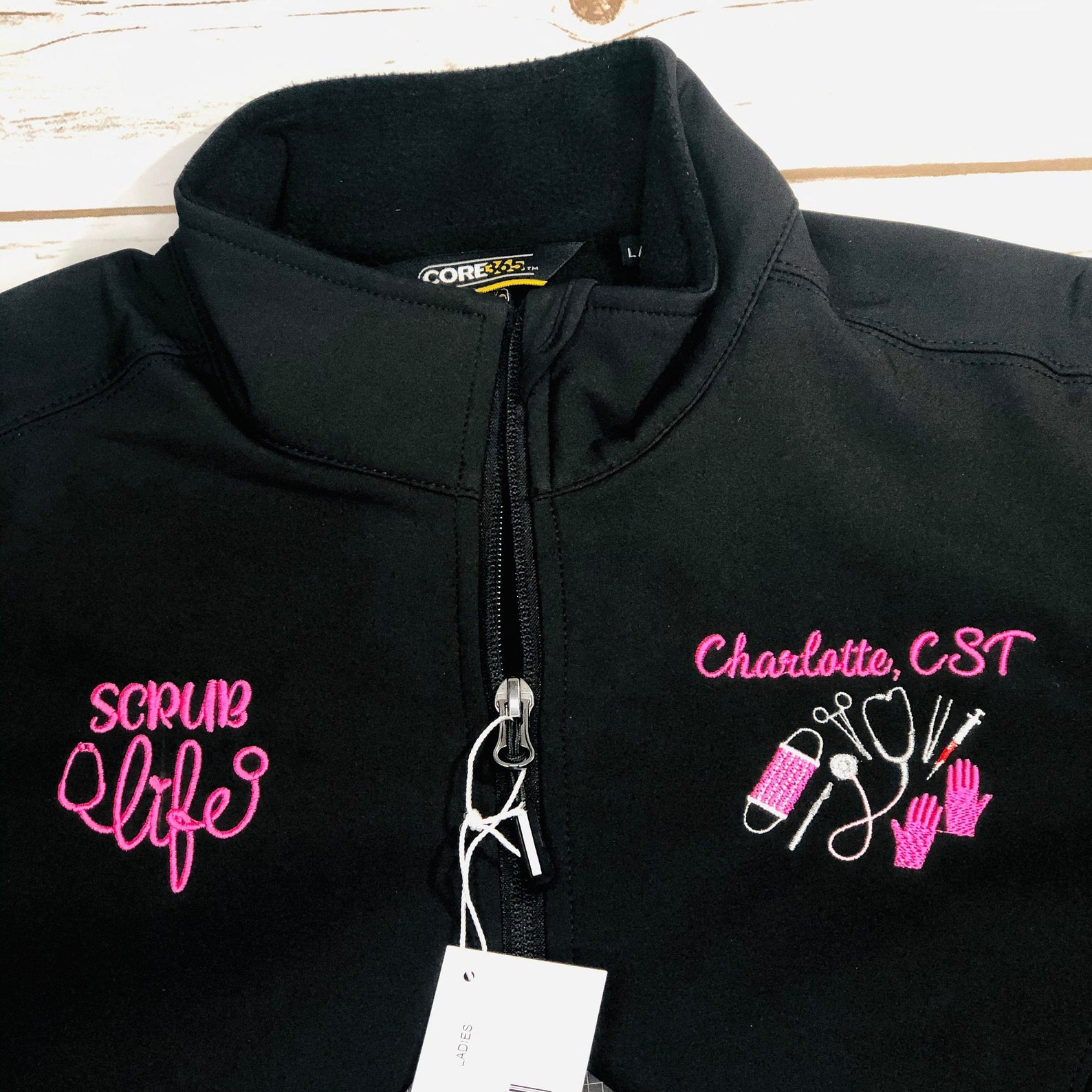 Scrub Life Embroidered Jacket Personalized Jacket Nurse Etsy