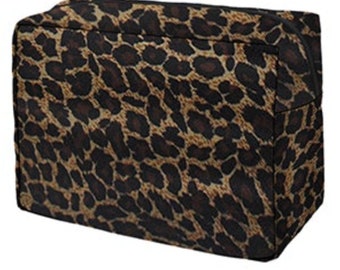 Leopard Cosmetic Travel Bag, Personalized,  Cosmetic Travel Pouch, Animal Print,, Nurse Gift, Graduation Gift, Embroidered Cosmetic Bag