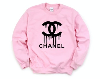 dripping chanel logo sweatshirt