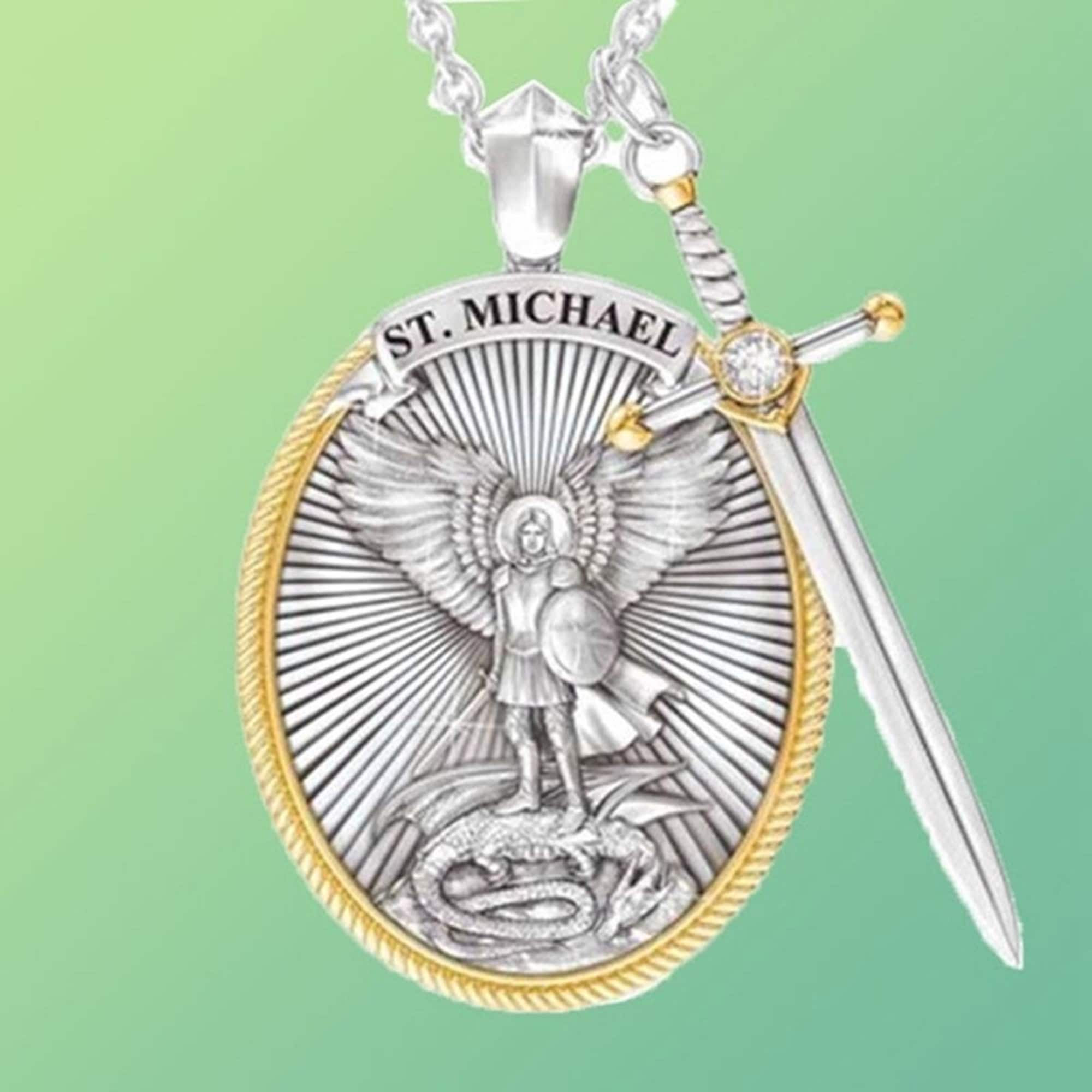 Catholic Patron Saint Pendant Michael St. Michael The Etsy