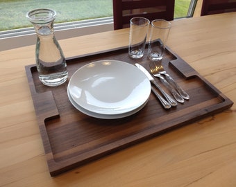 Solid wood serving tray