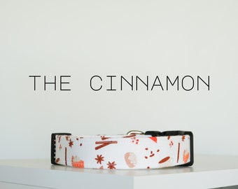 Fall Treats Dog Collar, Cute Autumn Pet Collar "The Cinnamon"