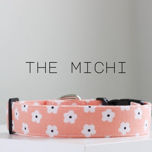 Japanese floral Pattern Dog Collar, Cute Handmade Dog Collar "The Michi"
