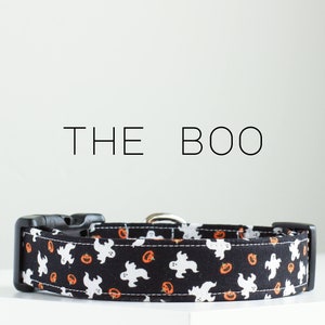 Halloween Pumpkin Dog Collar, Fall Ghost Dog Collar &quot;The Boo&quot;