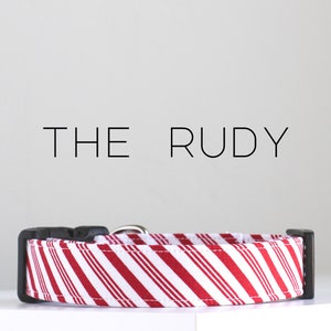Collier de Noël pour chien en canne de Noël, collier pour chien pour les fêtes de fin d'année « The Rudy »