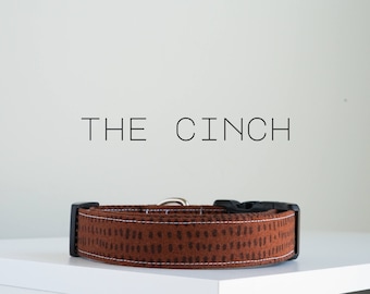 Vintage gestippelde halsband, aardse handgemaakte katoenen halsband "The Cinch"