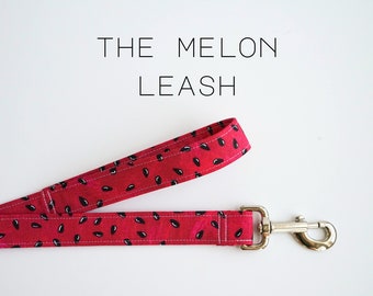 Cute Watermelon Summer Dog Leash, Vintage Red Fruit Pet Leash "The Melon"
