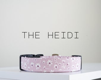 Cute Floral Flower Dog Collar, Lavender Blossom Boho Collar "The Heidi"