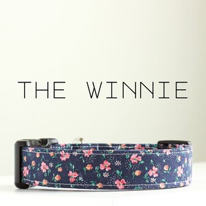 Simple Flower Dog Collar, Floral Handmade Dog Collar &quot;The Winnie&quot;