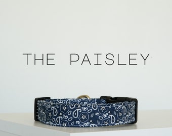 Cowboy Dog Collar, Western Cowgirl Bandana Pet Collar "The Paisley"