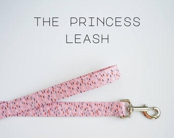 Pink Speckled Dog Leash, Cute Modern Printed Dog Leash "The Princess"