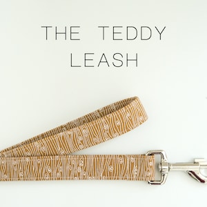 Simple Brown Dog Leash, Minimalist Line Wood Grain Pet Leash &quot;The Teddy&quot;