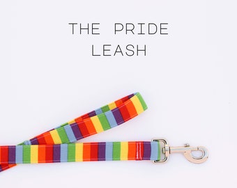 Rainbow Pattern Dog Leash, LGBTQ+ Cute Handmade Dog Leash "The Pride"