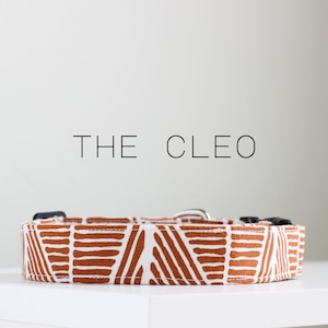 Modern Geometric Dog Collar, Cute Handmade Dog Collar &quot;The Cleo&quot;