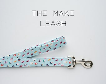 Japanese Sushi Pattern Dog Leash, Cute Kawaii Dog Leash "The Maki"
