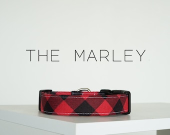 Holiday Plaid Dog Collar, Festive Christmas Pet Collar "The Marley"