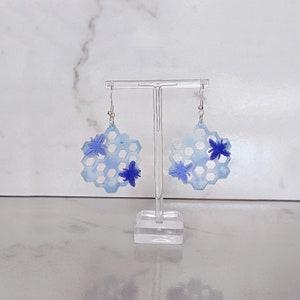 Honeycomb and Mini Bee Statement Earrings