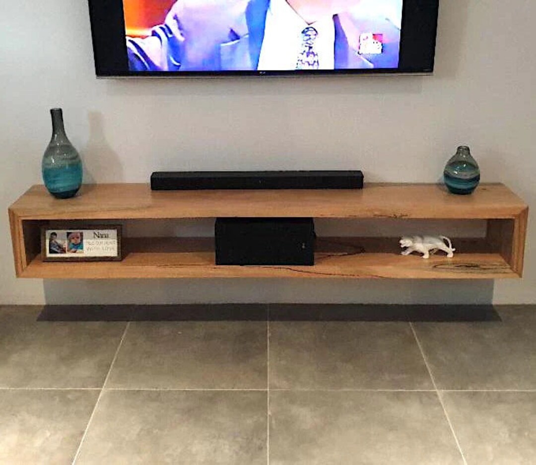 Floating Shelf TV Wall TV Console Accent Wall Behind TV Wooden Tv Stand Solid Wood Tv Stand Etsy