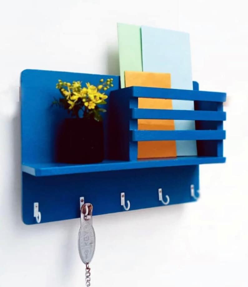 Wooden Key Holder Key Hanger Key Storage Mail Organizer Etsy