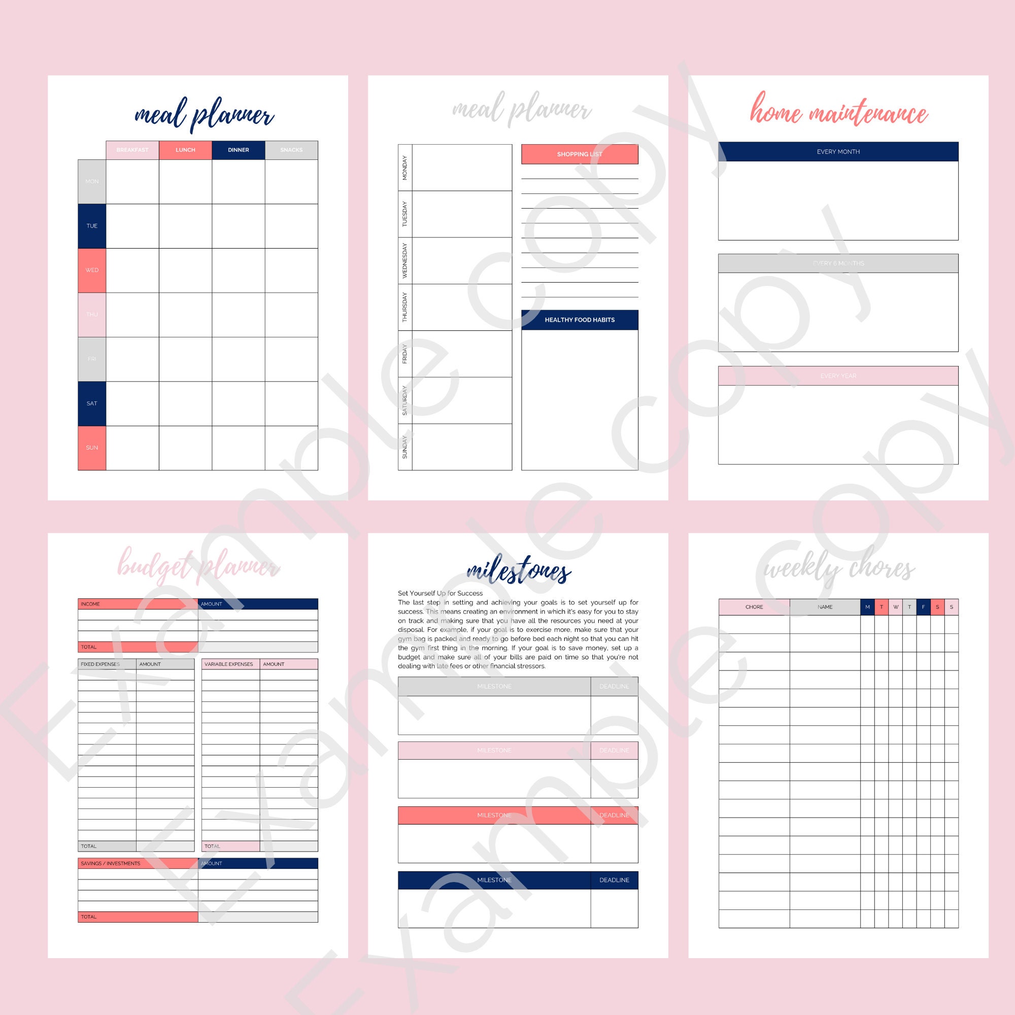 Printable Mum Planner Printable Family Planner, Planner for Mums, Home ...