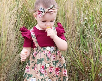 Baby Toddler Girls 3pcs Summer Outfit Set Princess Short Sleeve Romper+Suspender Flosers Dress+Bowknot Headband Baby Toddler Girls 3pcs Summer Outfit Set Princess Short Sleeve Romper+Suspender Flosers Dress+Bowknot Headband