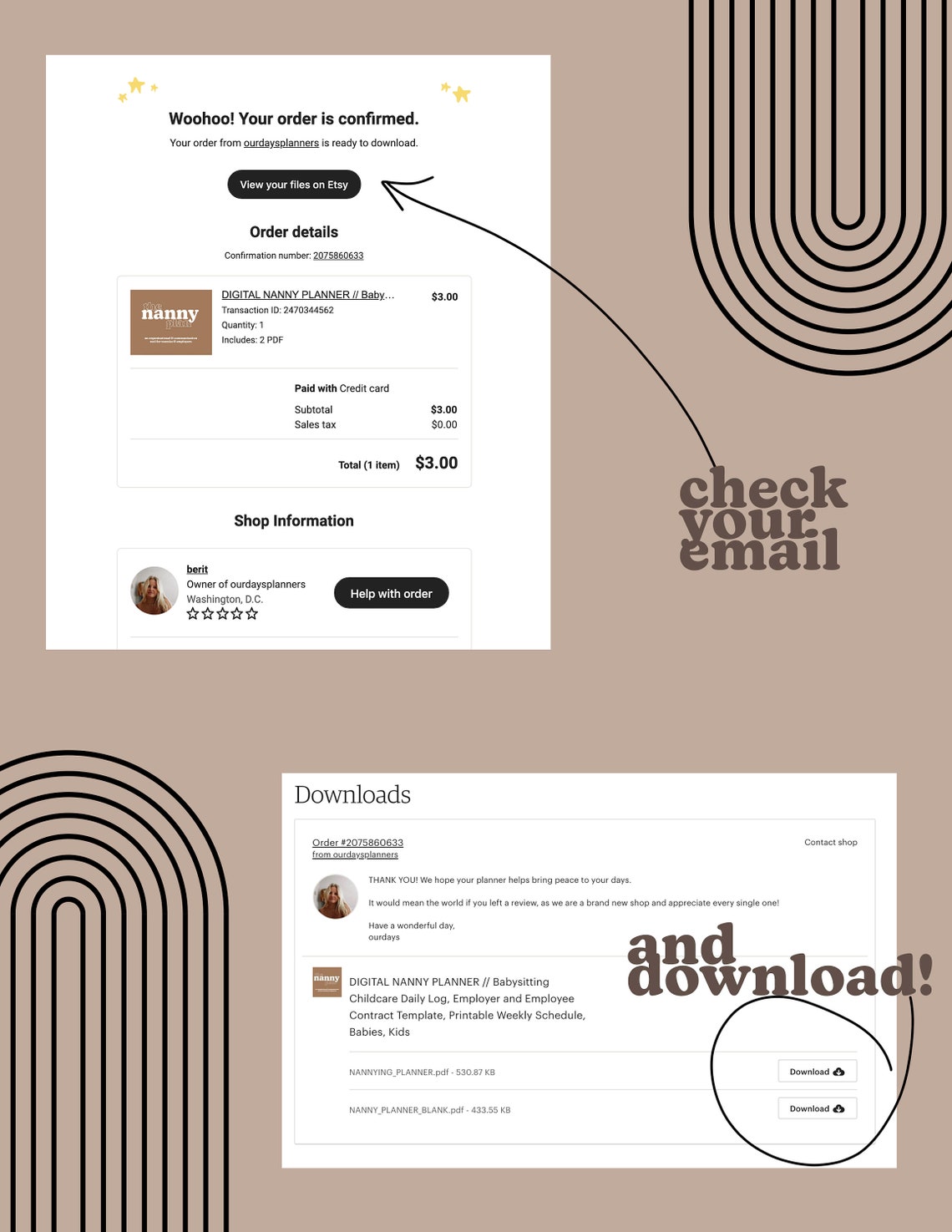 DIGITAL NANNY LOG // Printable Daily Babysitting Planner - Etsy