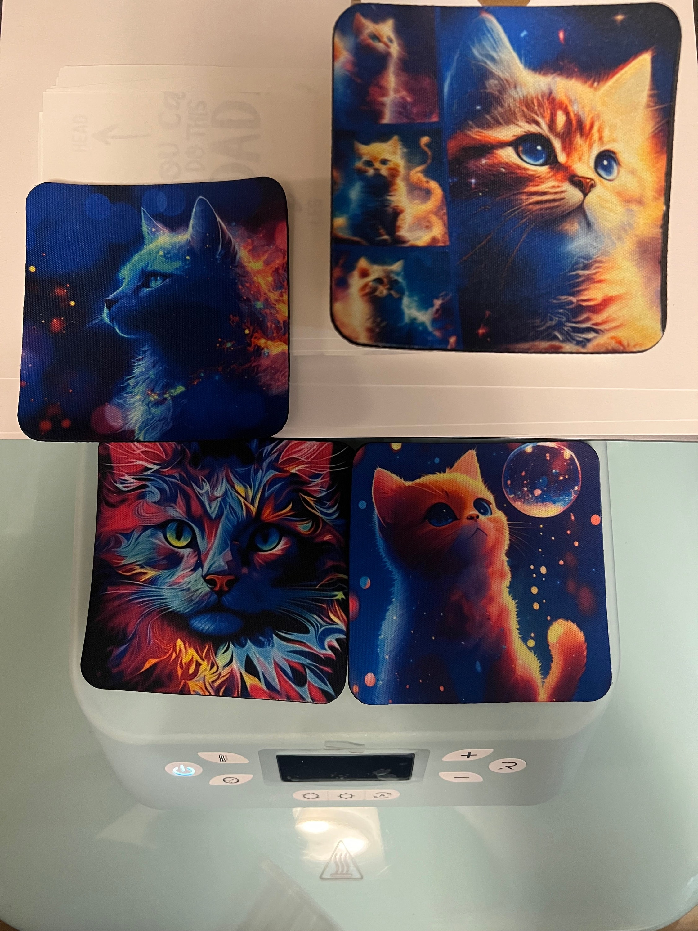 Cat Car Cup Holder Coaster Set, 2 Pack, Mix & Match Colors, Cat Lovers  Gift, Animal Lover Gift, Car Coasters, Cute Car Decor, Cat Coasters 