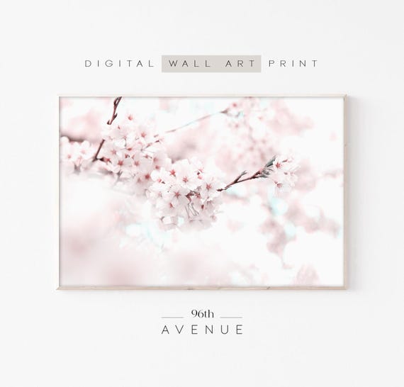 Cherry Blossom Printable Wall Art Download | Blooming Floral Tree Branch | Pastel Pink Spring Decor | Digital Sakura Print   #1173