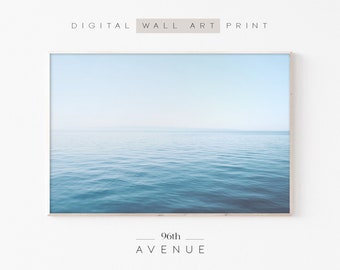 Blue Ocean Print | Calm Ocean Wall Art | Beach Print | Water Photo | Ocean Photography | Printable Ocean Art | Coastal Prints