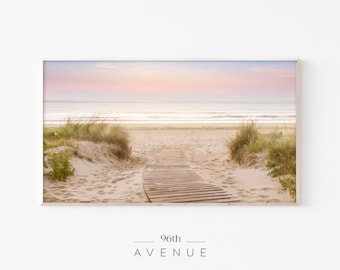 Samsung Frame TV Art | Ocean Beach Digital Art For TV | Coastal Sunset TV Art Instant Download